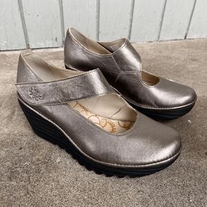 Fly London Silver Platform Shoes - Excellent Condition